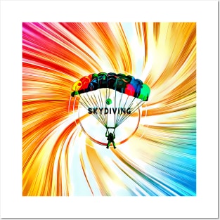 The Skydiving trend in freedom color art Posters and Art